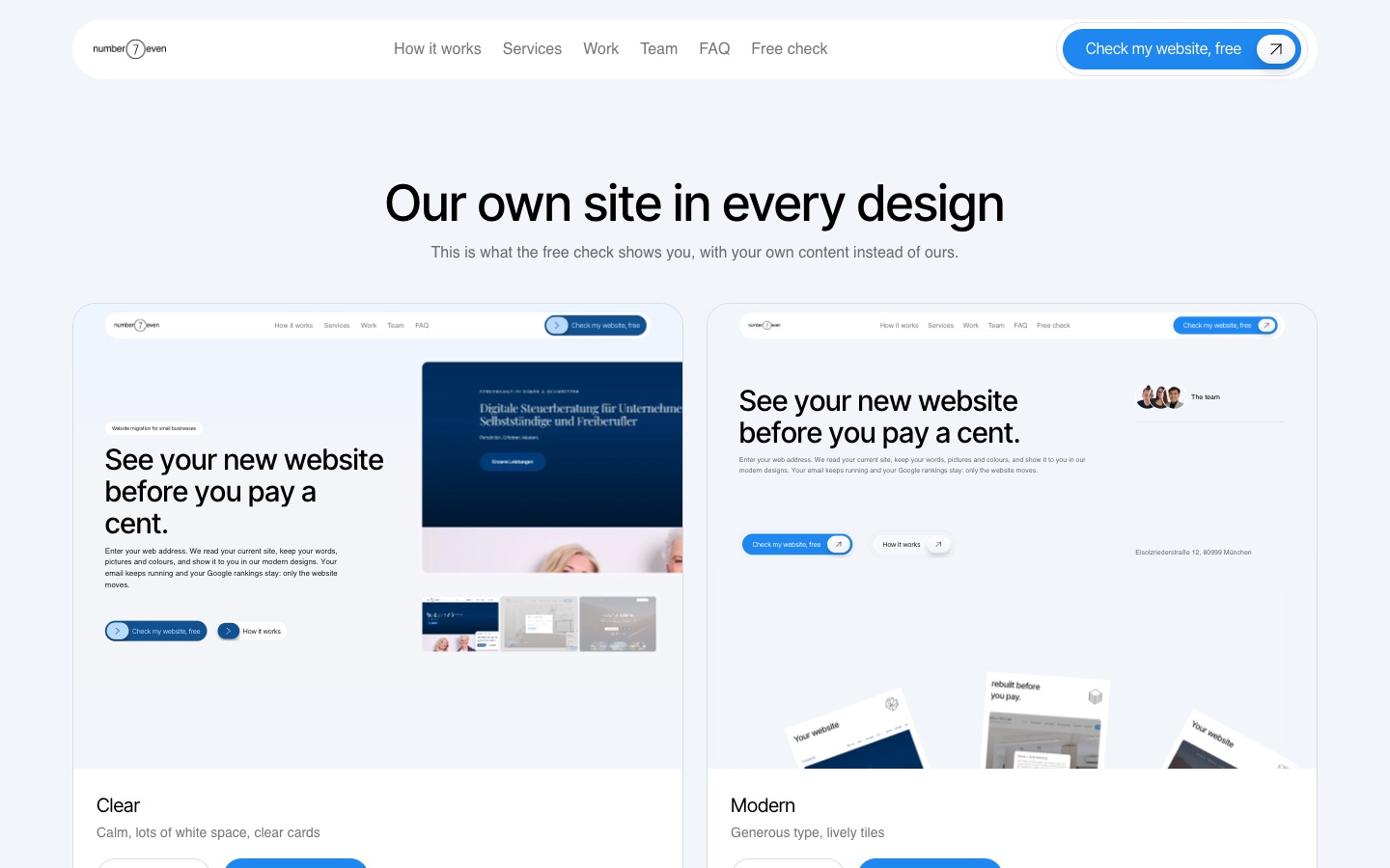 number7even Sites website